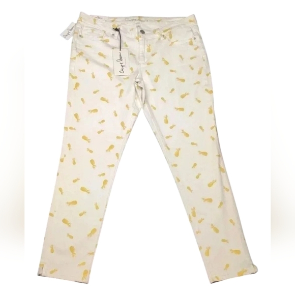 Chip & Pepper Syd Skinny Ankle Pineapple Print Pants Size 31 - Picture 1 of 16
